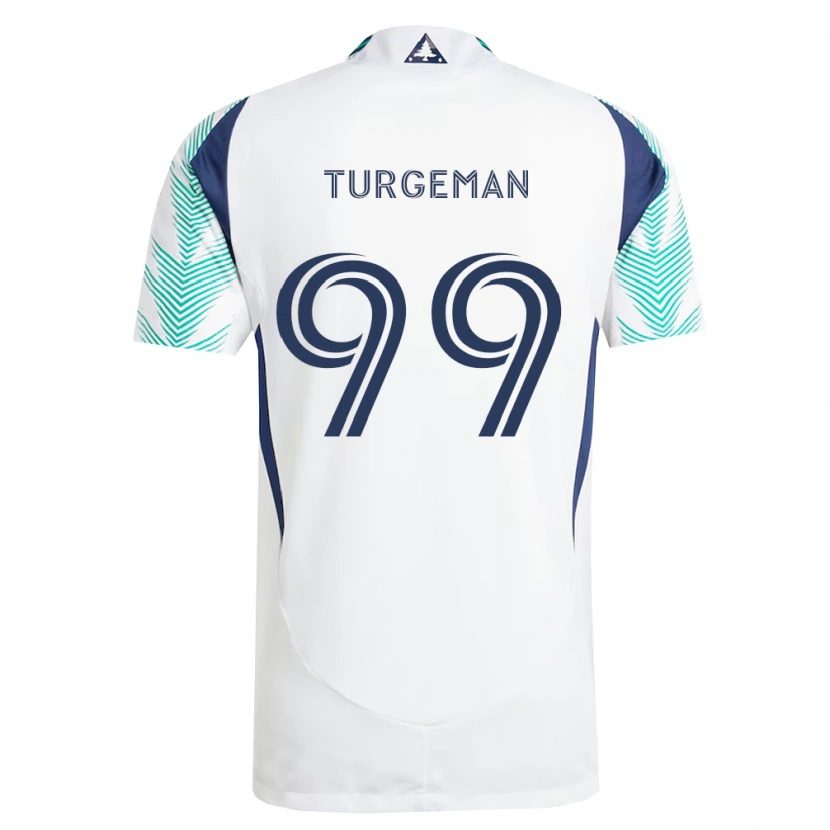 Danxen Kinderen Dor Turgeman #99 Wit Marineblauw Lichtgroen Uitshirt Uittenue 2026/27 T-Shirt