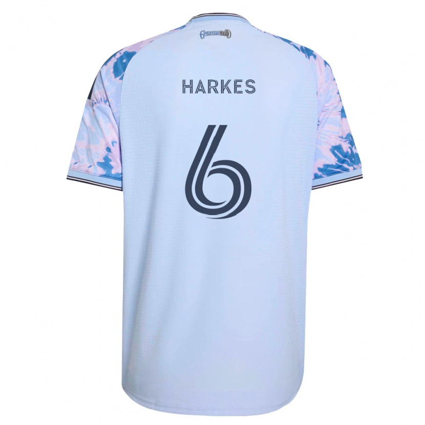 Danxen Kinderen Ian Harkes #6 Koninklijk Blauw Wit Zwart Uitshirt Uittenue 2026/27 T-Shirt