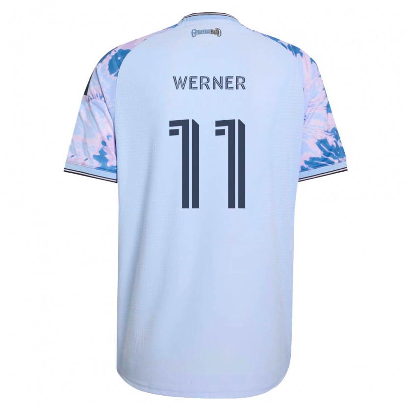 Danxen Kinderen Timo Werner #11 Koninklijk Blauw Wit Zwart Uitshirt Uittenue 2026/27 T-Shirt