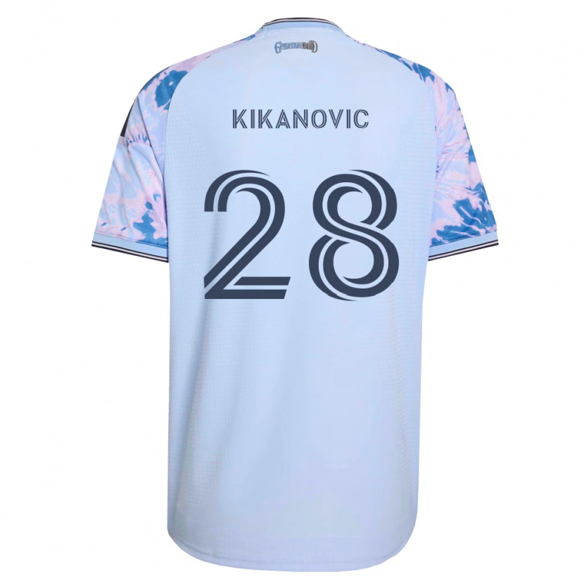 Danxen Kinderen Benji Kikanović #28 Koninklijk Blauw Wit Zwart Uitshirt Uittenue 2026/27 T-Shirt