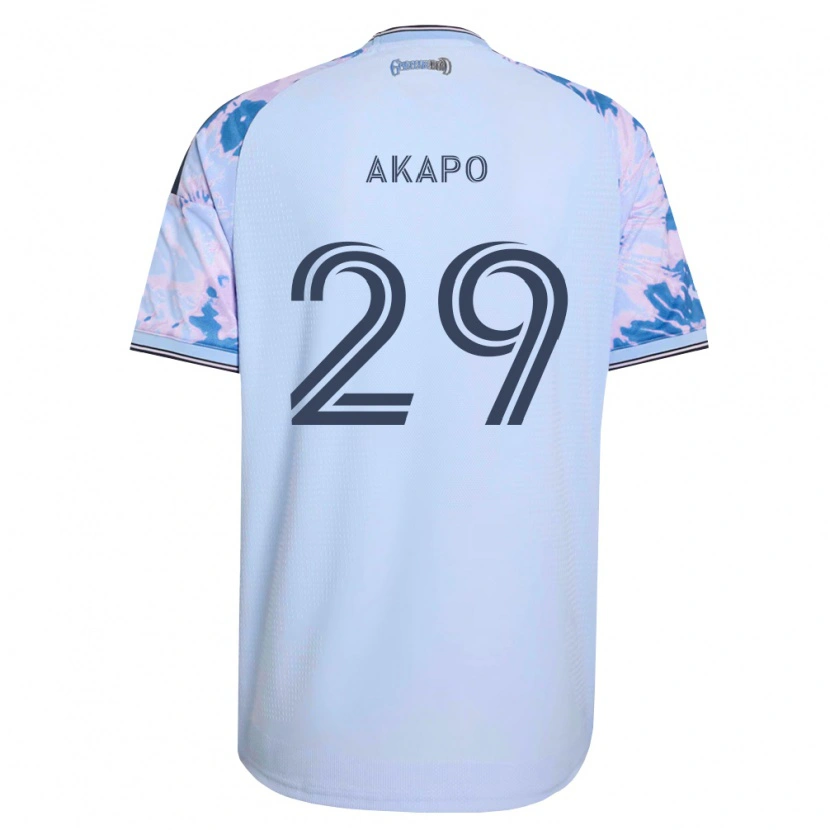 Danxen Kinderen Carlos Akapo #29 Koninklijk Blauw Wit Zwart Uitshirt Uittenue 2026/27 T-Shirt