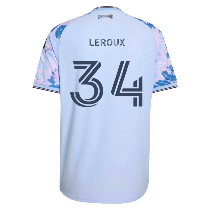 Danxen Kinderen Beau Leroux #34 Koninklijk Blauw Wit Zwart Uitshirt Uittenue 2026/27 T-Shirt