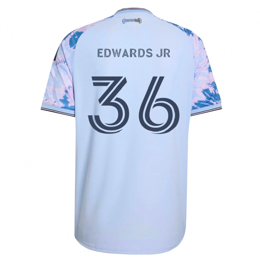 Danxen Kinderen Earl Edwards Jr. #36 Koninklijk Blauw Wit Zwart Uitshirt Uittenue 2026/27 T-Shirt