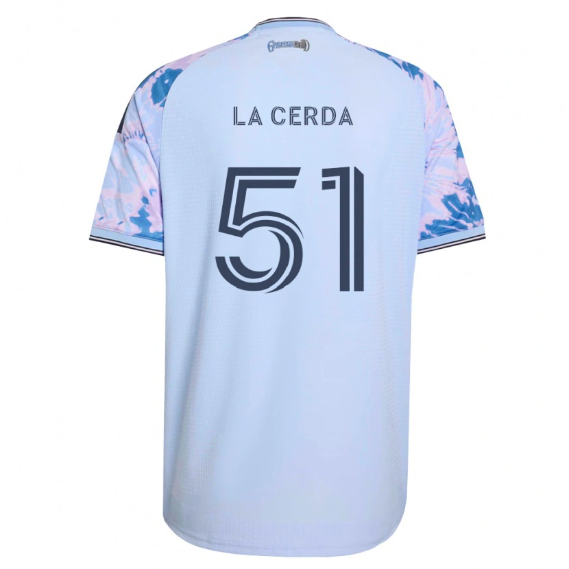 Danxen Kinderen Eric De La Cerda #51 Koninklijk Blauw Wit Zwart Uitshirt Uittenue 2026/27 T-Shirt