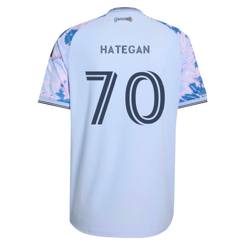Danxen Kinderen Roberto Hategan #70 Koninklijk Blauw Wit Zwart Uitshirt Uittenue 2026/27 T-Shirt