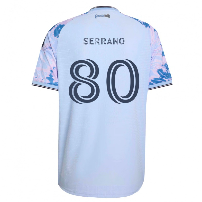 Danxen Kinderen David Serrano #80 Koninklijk Blauw Wit Zwart Uitshirt Uittenue 2026/27 T-Shirt