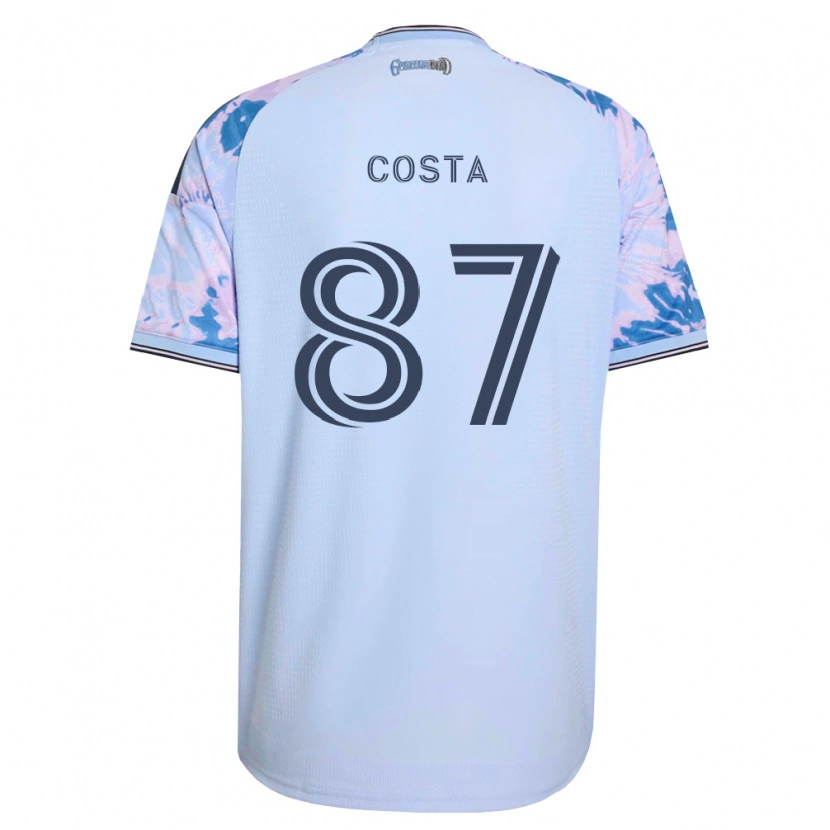 Danxen Kinderen Vítor Costa #87 Koninklijk Blauw Wit Zwart Uitshirt Uittenue 2026/27 T-Shirt