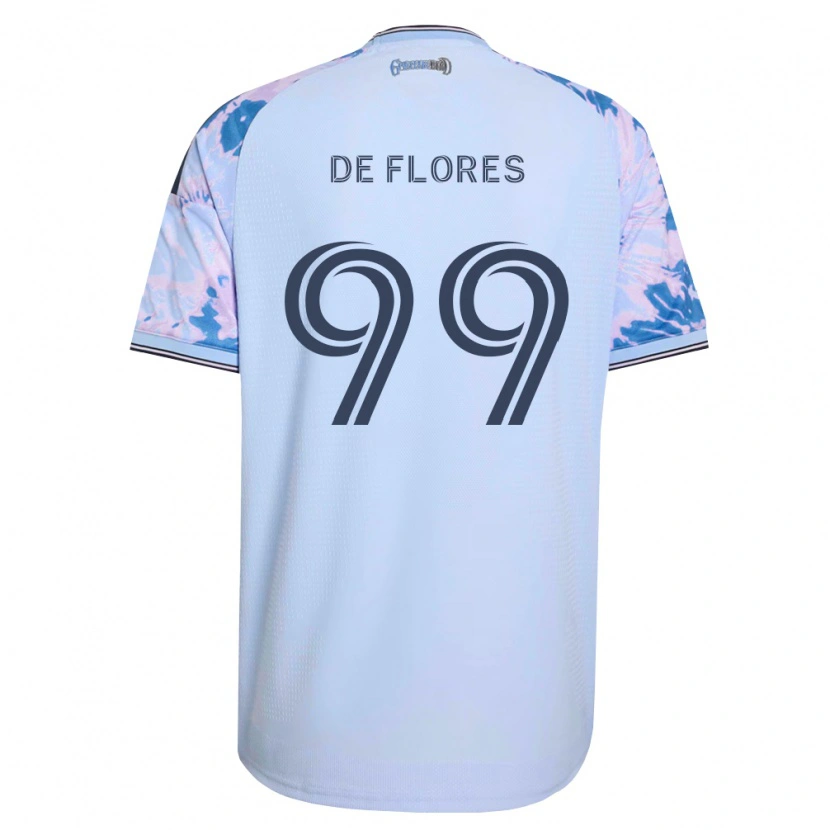 Danxen Kinderen Shane De Flores #99 Koninklijk Blauw Wit Zwart Uitshirt Uittenue 2026/27 T-Shirt