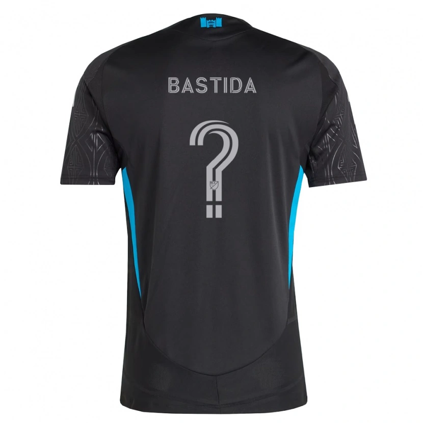 Danxen Kinderen Juan Martinez-Bastida #0 Zwart Wit Hemelsblauw Uitshirt Uittenue 2026/27 T-Shirt