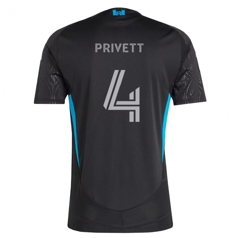 Danxen Kinderen Andrew Privett #4 Zwart Wit Hemelsblauw Uitshirt Uittenue 2026/27 T-Shirt