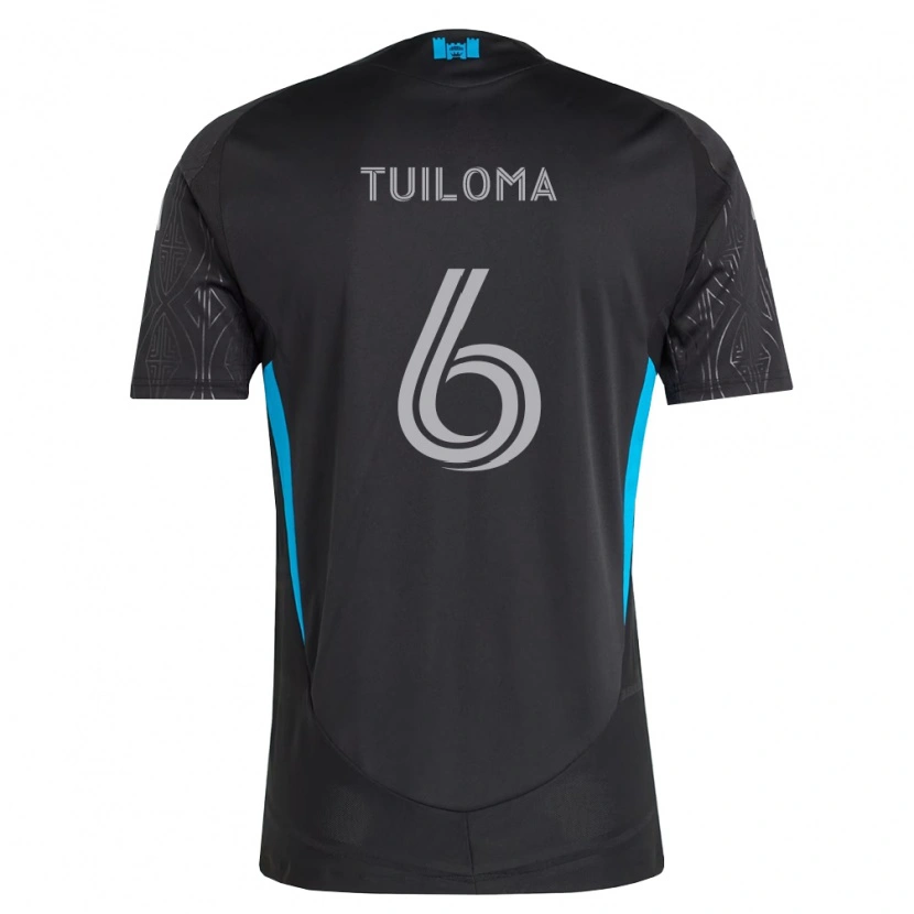 Danxen Kinderen Bill Tuiloma #6 Zwart Wit Hemelsblauw Uitshirt Uittenue 2026/27 T-Shirt