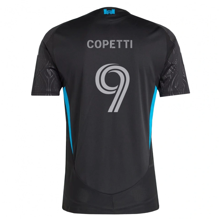 Danxen Kinderen Enzo Copetti #9 Zwart Wit Hemelsblauw Uitshirt Uittenue 2026/27 T-Shirt