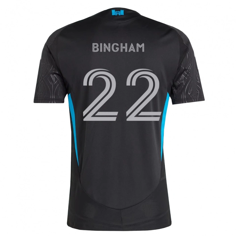 Danxen Kinderen David Bingham #22 Zwart Wit Hemelsblauw Uitshirt Uittenue 2026/27 T-Shirt