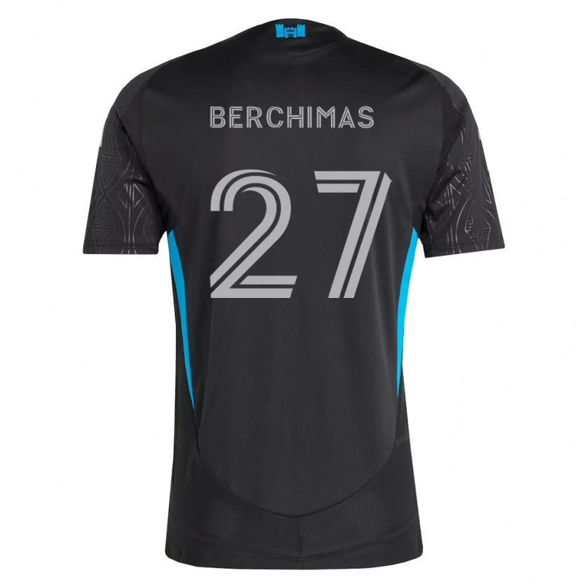 Danxen Kinderen Nimfasha Berchimas #27 Zwart Wit Hemelsblauw Uitshirt Uittenue 2026/27 T-Shirt