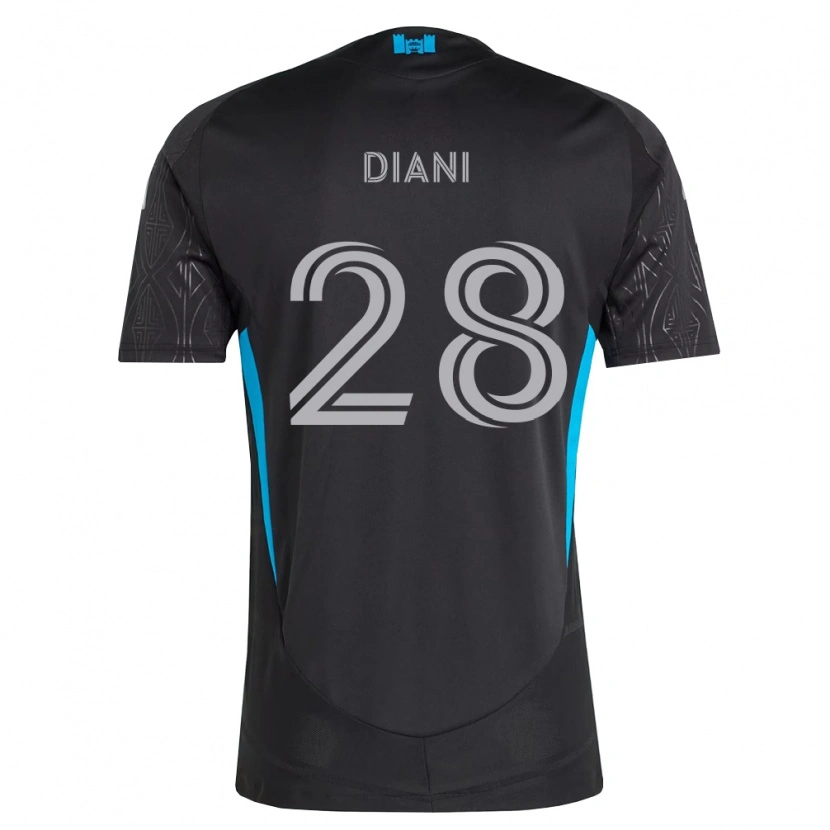 Danxen Kinderen Djibril Diani #28 Zwart Wit Hemelsblauw Uitshirt Uittenue 2026/27 T-Shirt