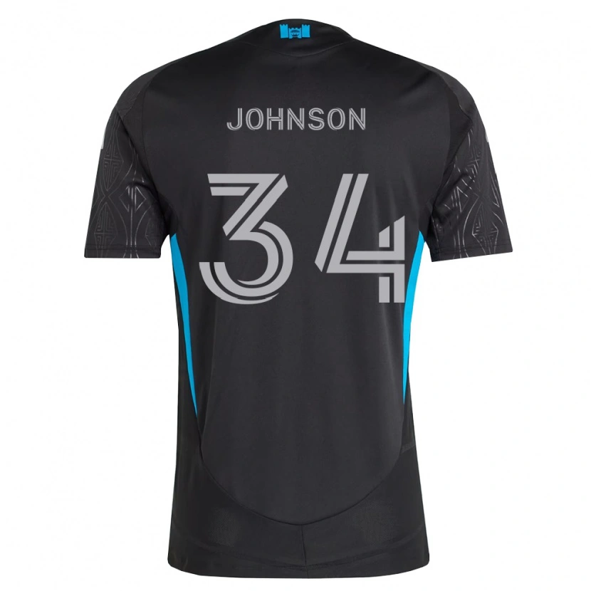 Danxen Kinderen Andrew Johnson #34 Zwart Wit Hemelsblauw Uitshirt Uittenue 2026/27 T-Shirt