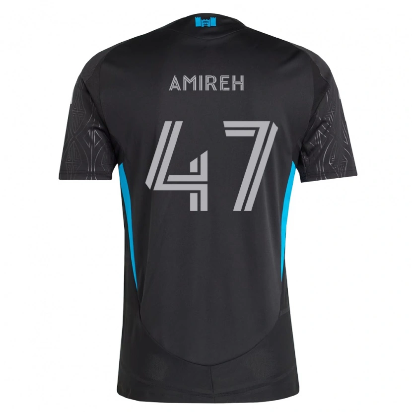 Danxen Kinderen Adam Amireh #47 Zwart Wit Hemelsblauw Uitshirt Uittenue 2026/27 T-Shirt