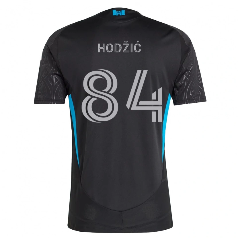 Danxen Kinderen Amil Hodžić #84 Zwart Wit Hemelsblauw Uitshirt Uittenue 2026/27 T-Shirt
