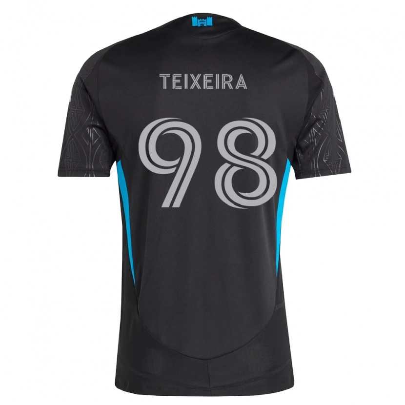 Danxen Kinderen Nickolas Teixeira #98 Zwart Wit Hemelsblauw Uitshirt Uittenue 2026/27 T-Shirt