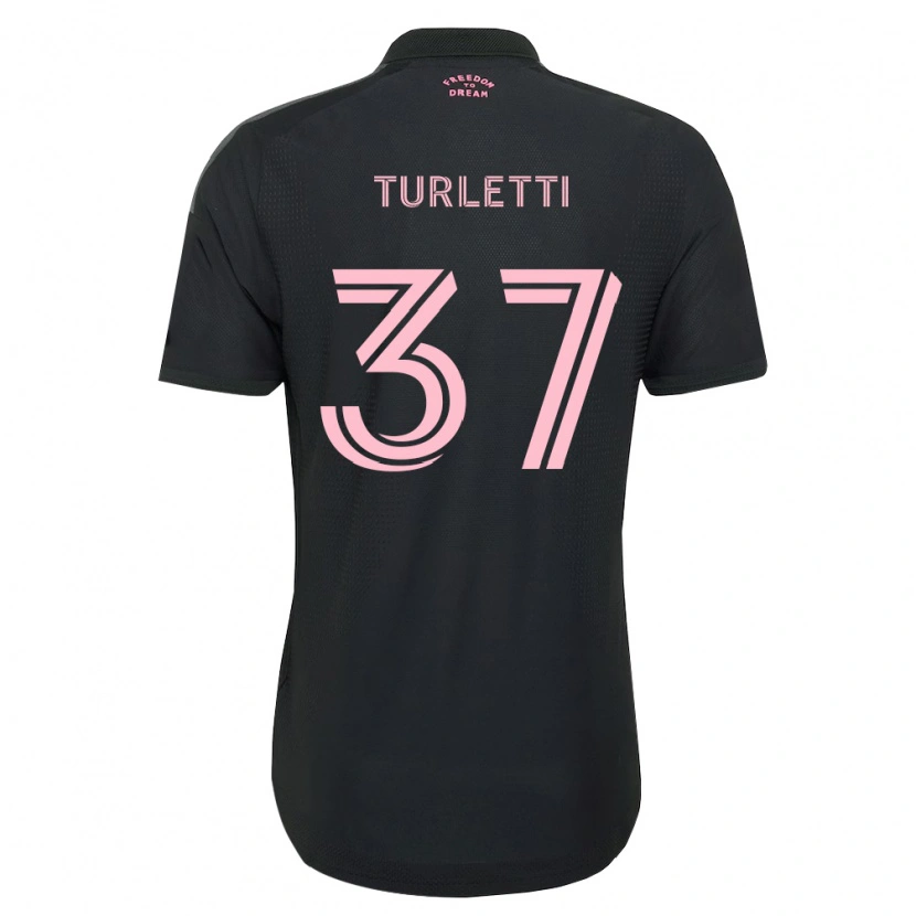Danxen Kinderen Mateo Turletti #37 Roze Zwart Wit Uitshirt Uittenue 2026/27 T-Shirt