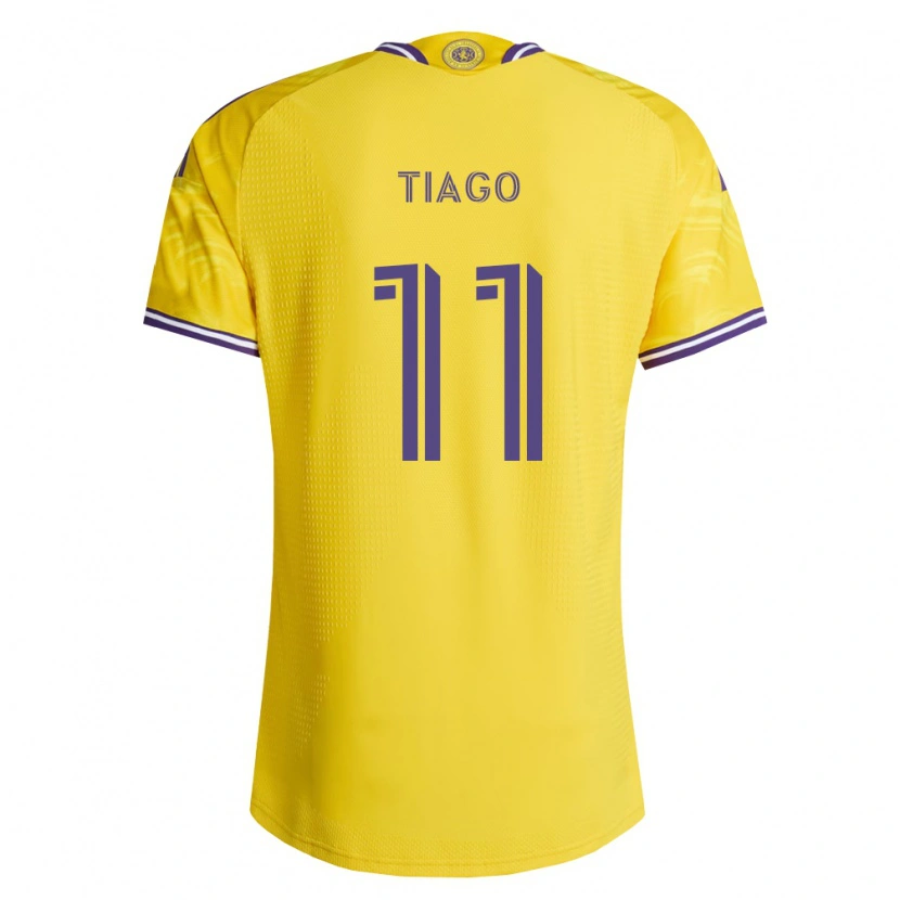 Danxen Kinderen Tiago Souza De Jesus Carvalho #11 Geel Paars Uitshirt Uittenue 2026/27 T-Shirt