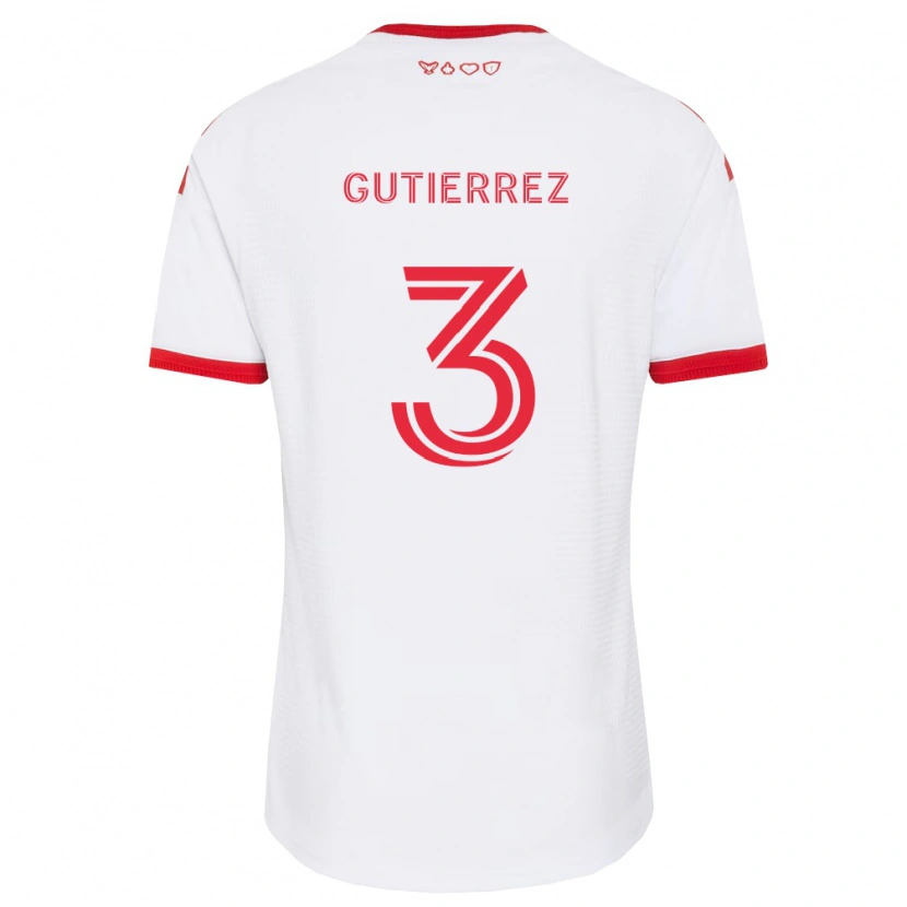 Danxen Kinderen Cristián Gutiérrez #3 Wit Rood Zwart Uitshirt Uittenue 2026/27 T-Shirt