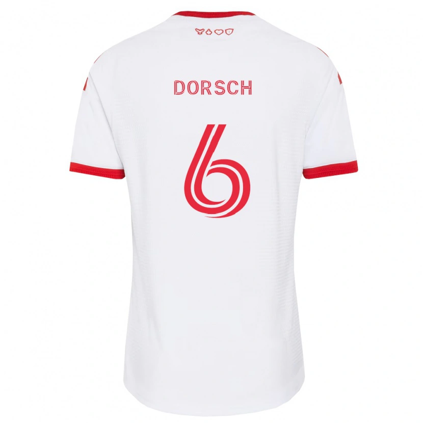 Danxen Kinderen Niklas Dorsch #6 Wit Rood Zwart Uitshirt Uittenue 2026/27 T-Shirt