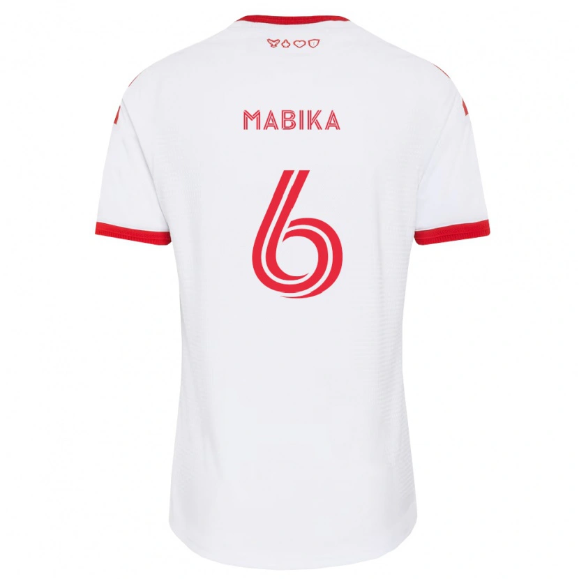 Danxen Kinderen Aimé Mabika #6 Wit Rood Zwart Uitshirt Uittenue 2026/27 T-Shirt