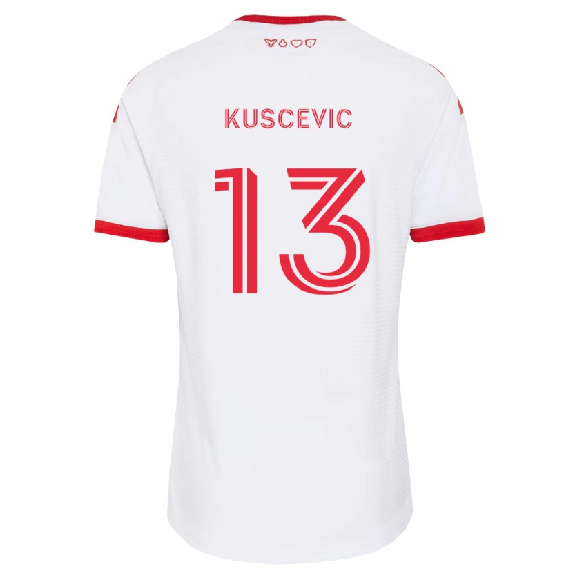 Danxen Kinderen Benjamín Kuscevic #13 Wit Rood Zwart Uitshirt Uittenue 2026/27 T-Shirt