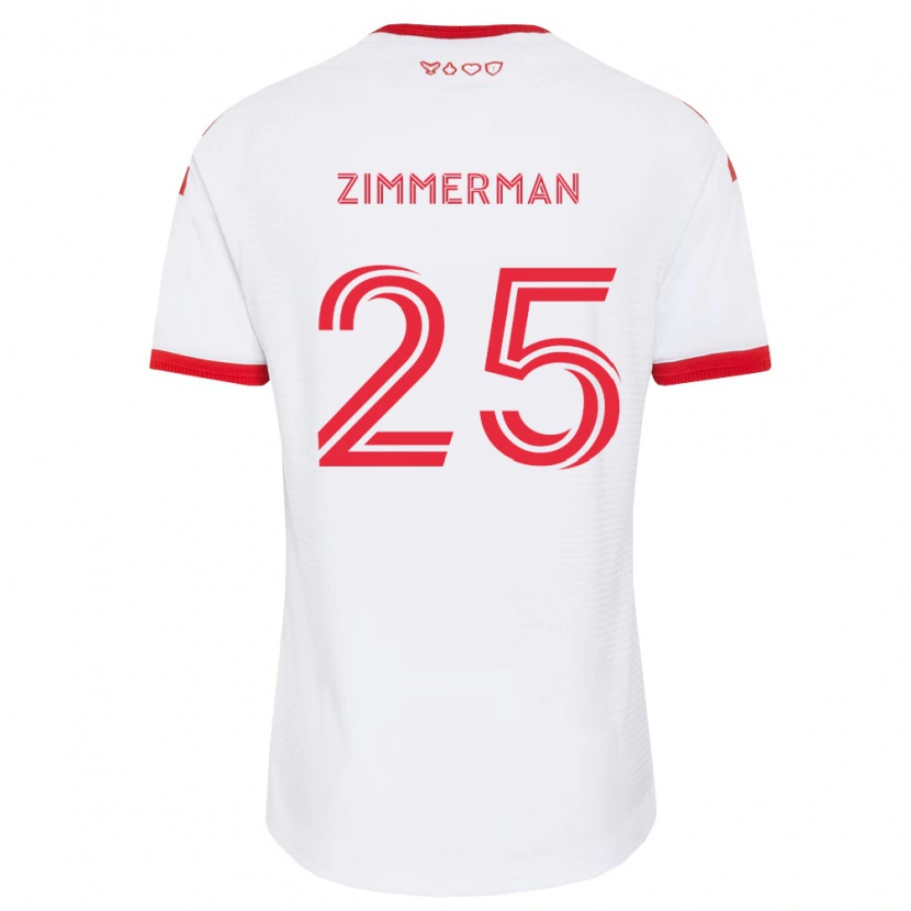 Danxen Kinderen Walker Zimmerman #25 Wit Rood Zwart Uitshirt Uittenue 2026/27 T-Shirt