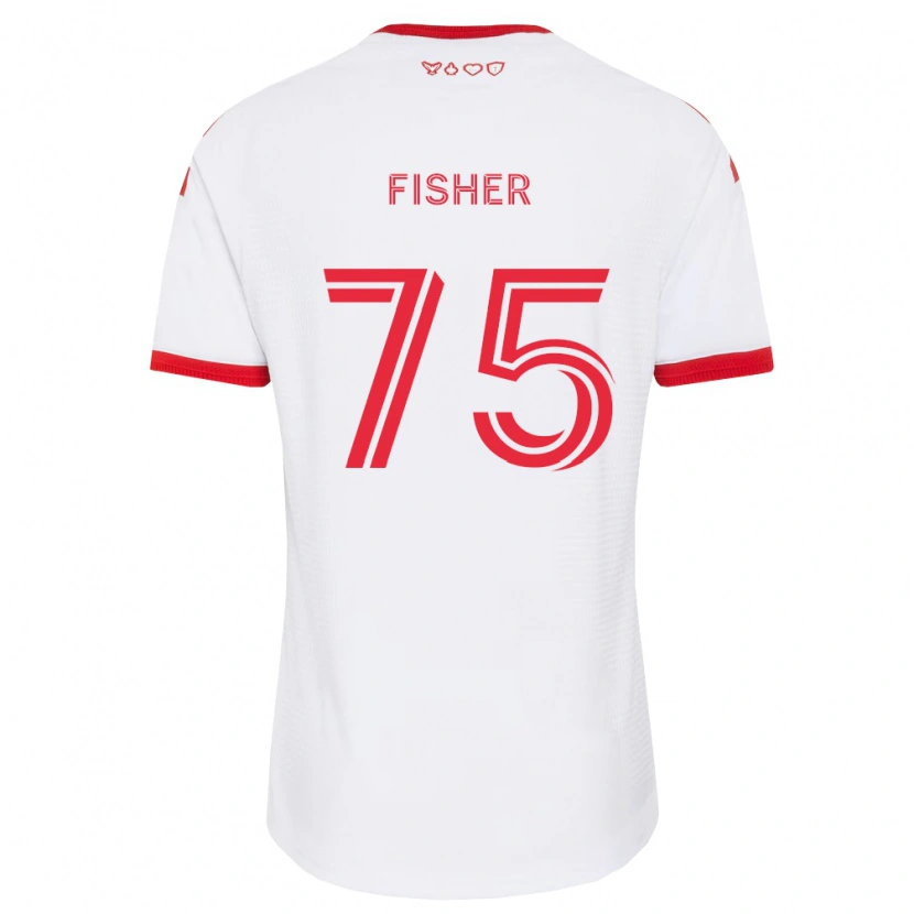 Danxen Kinderen Reid Fisher #75 Wit Rood Zwart Uitshirt Uittenue 2026/27 T-Shirt