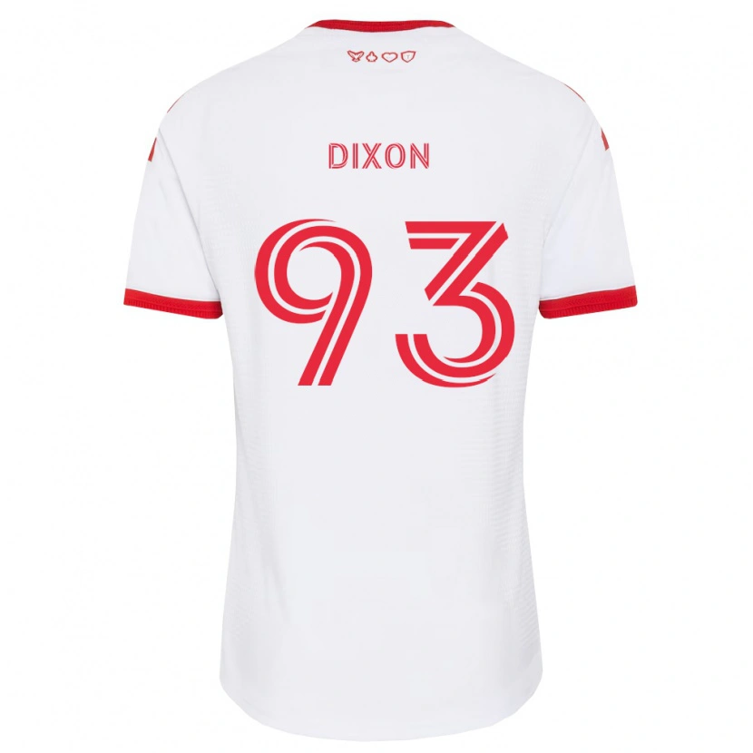 Danxen Kinderen Damar Dixon #93 Wit Rood Zwart Uitshirt Uittenue 2026/27 T-Shirt