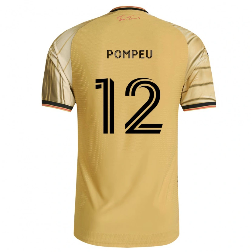 Danxen Kinderen Célio Pompeu #12 Bruin Geel Zwart Uitshirt Uittenue 2026/27 T-Shirt