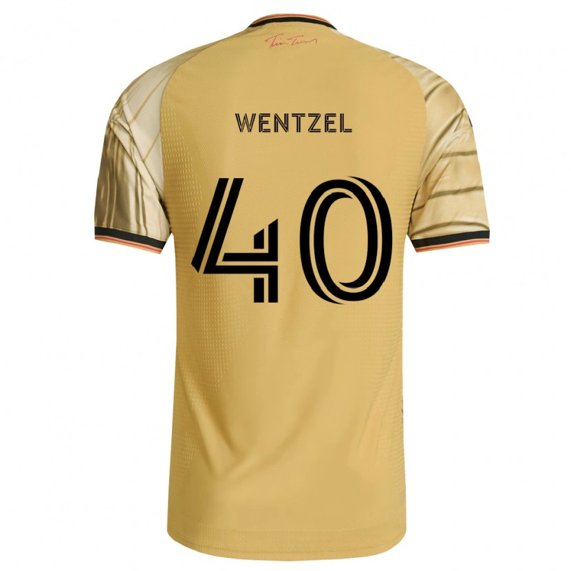Danxen Kinderen Michael Wentzel #40 Bruin Geel Zwart Uitshirt Uittenue 2026/27 T-Shirt