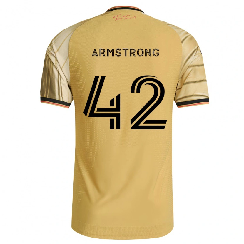 Danxen Kinderen Ezra Armstrong #42 Bruin Geel Zwart Uitshirt Uittenue 2026/27 T-Shirt