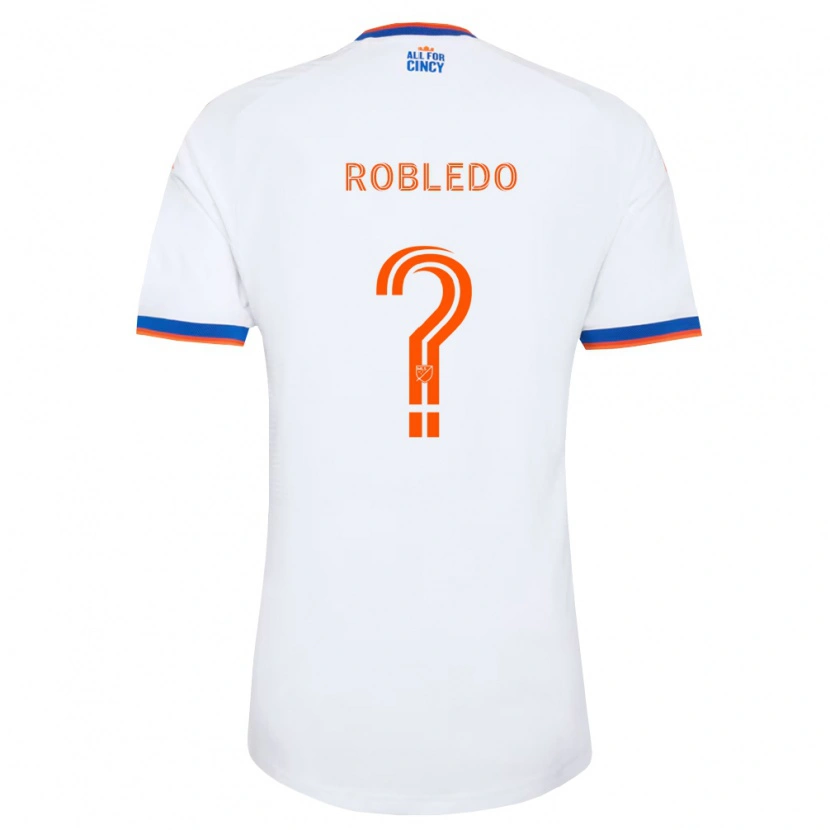 Danxen Kinderen Harrison Robledo #0 Wit Marineblauw Oranje Uitshirt Uittenue 2026/27 T-Shirt