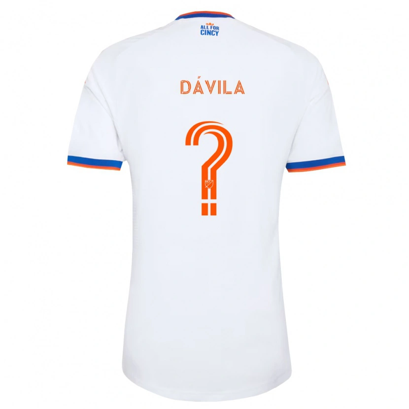 Danxen Kinderen Andrés Dávila #0 Wit Marineblauw Oranje Uitshirt Uittenue 2026/27 T-Shirt