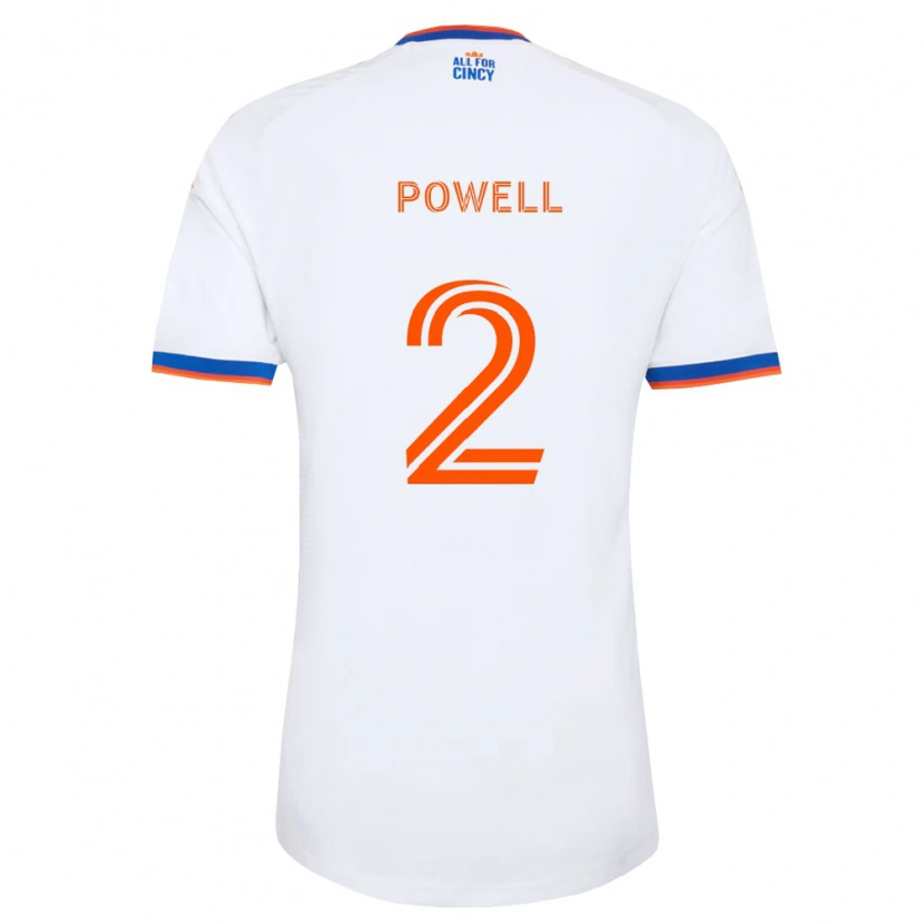 Danxen Kinderen Alvas Powell #2 Wit Marineblauw Oranje Uitshirt Uittenue 2026/27 T-Shirt