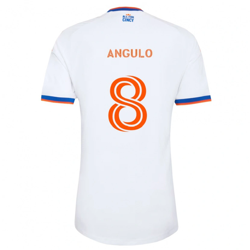 Danxen Kinderen Marco Angulo #8 Wit Marineblauw Oranje Uitshirt Uittenue 2026/27 T-Shirt