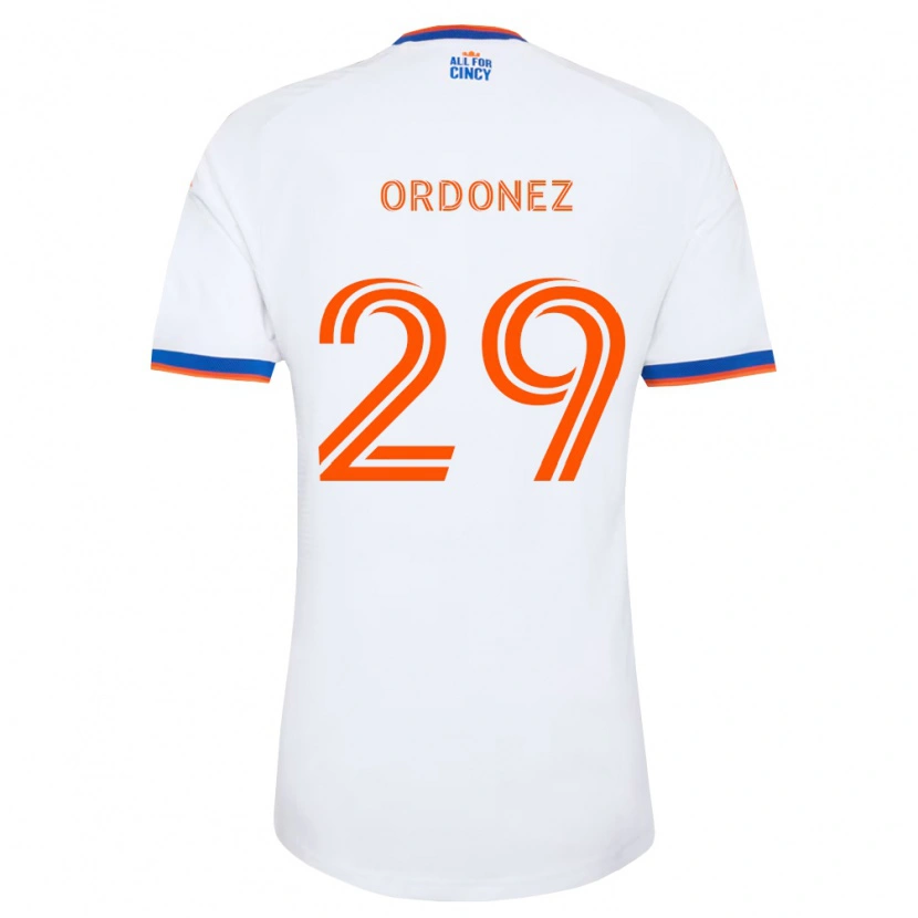 Danxen Kinderen Arquímides Ordóñez #29 Wit Marineblauw Oranje Uitshirt Uittenue 2026/27 T-Shirt