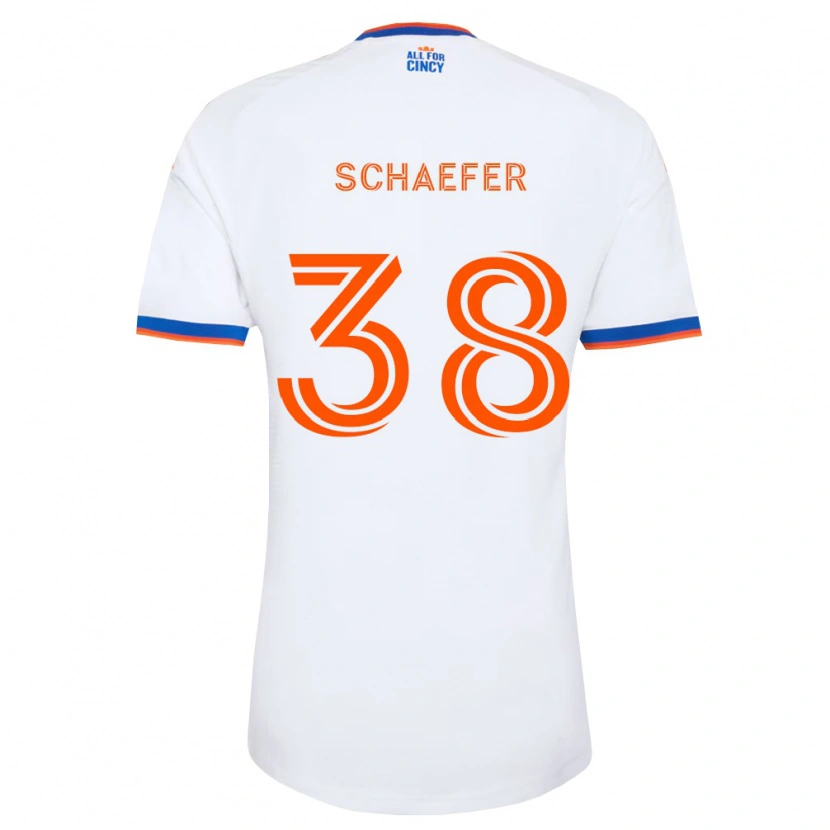 Danxen Kinderen Brian Schaefer #38 Wit Marineblauw Oranje Uitshirt Uittenue 2026/27 T-Shirt