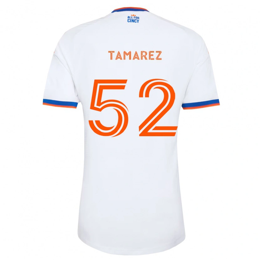 Danxen Kinderen Lucas Tamarez #52 Wit Marineblauw Oranje Uitshirt Uittenue 2026/27 T-Shirt