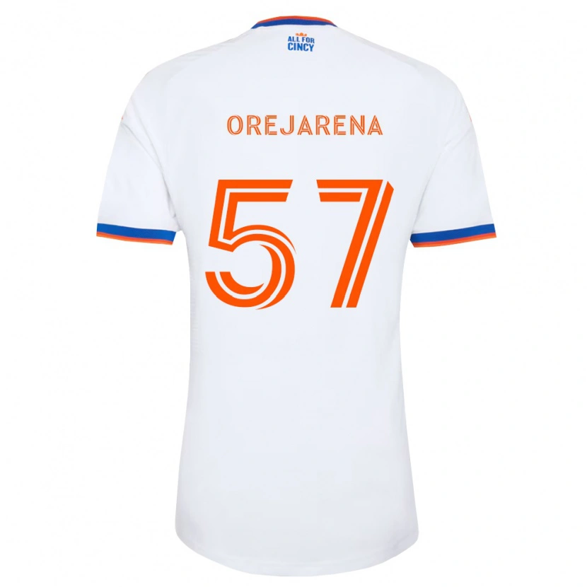 Danxen Kinderen Leo Orejarena #57 Wit Marineblauw Oranje Uitshirt Uittenue 2026/27 T-Shirt