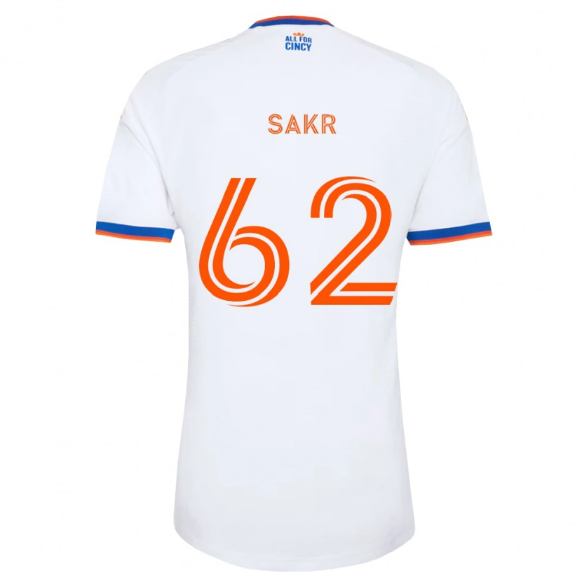 Danxen Kinderen Ali Sakr #62 Wit Marineblauw Oranje Uitshirt Uittenue 2026/27 T-Shirt