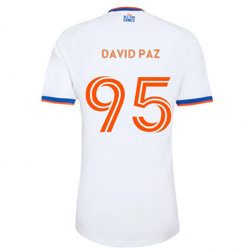 Danxen Kinderen David Paz #95 Wit Marineblauw Oranje Uitshirt Uittenue 2026/27 T-Shirt