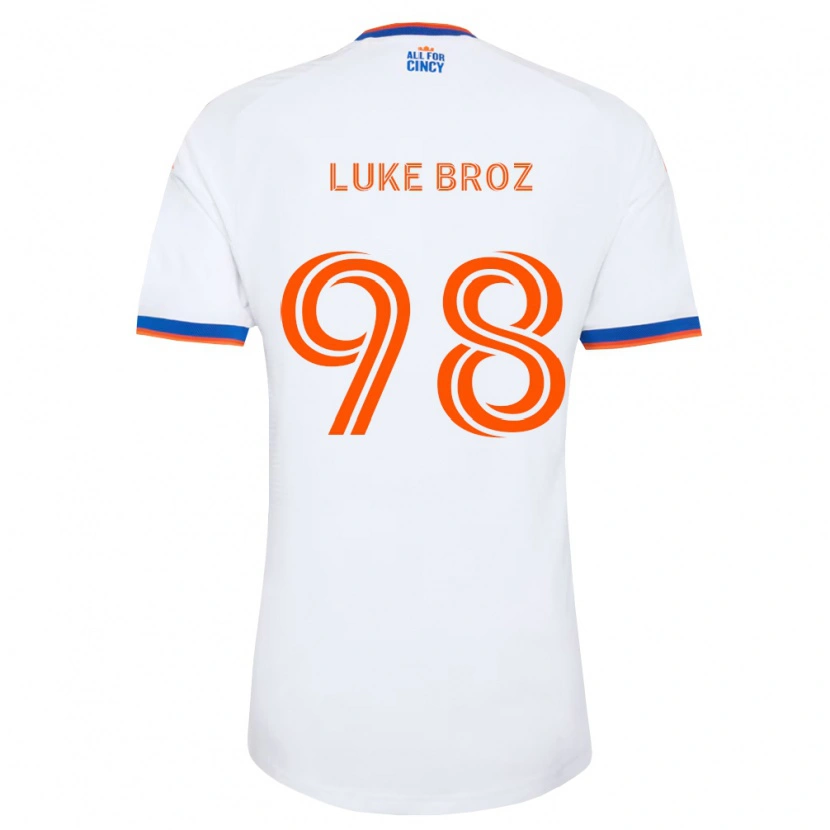 Danxen Kinderen Luke Broz #98 Wit Marineblauw Oranje Uitshirt Uittenue 2026/27 T-Shirt