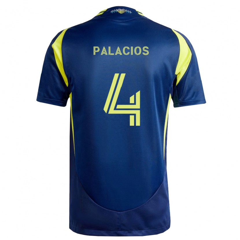 Danxen Kinderen Jeison Palacios #4 Geel Marineblauw Uitshirt Uittenue 2026/27 T-Shirt