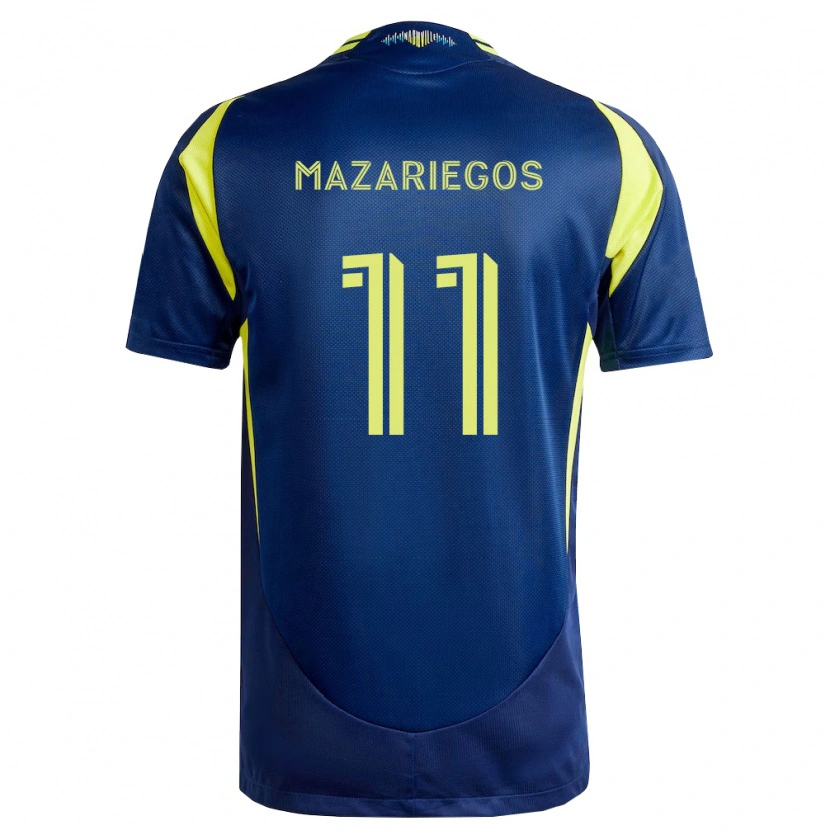 Danxen Kinderen Jacob Mazariegos #11 Geel Marineblauw Uitshirt Uittenue 2026/27 T-Shirt