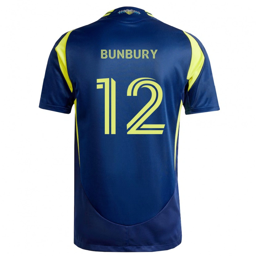 Danxen Kinderen Teal Bunbury #12 Geel Marineblauw Uitshirt Uittenue 2026/27 T-Shirt