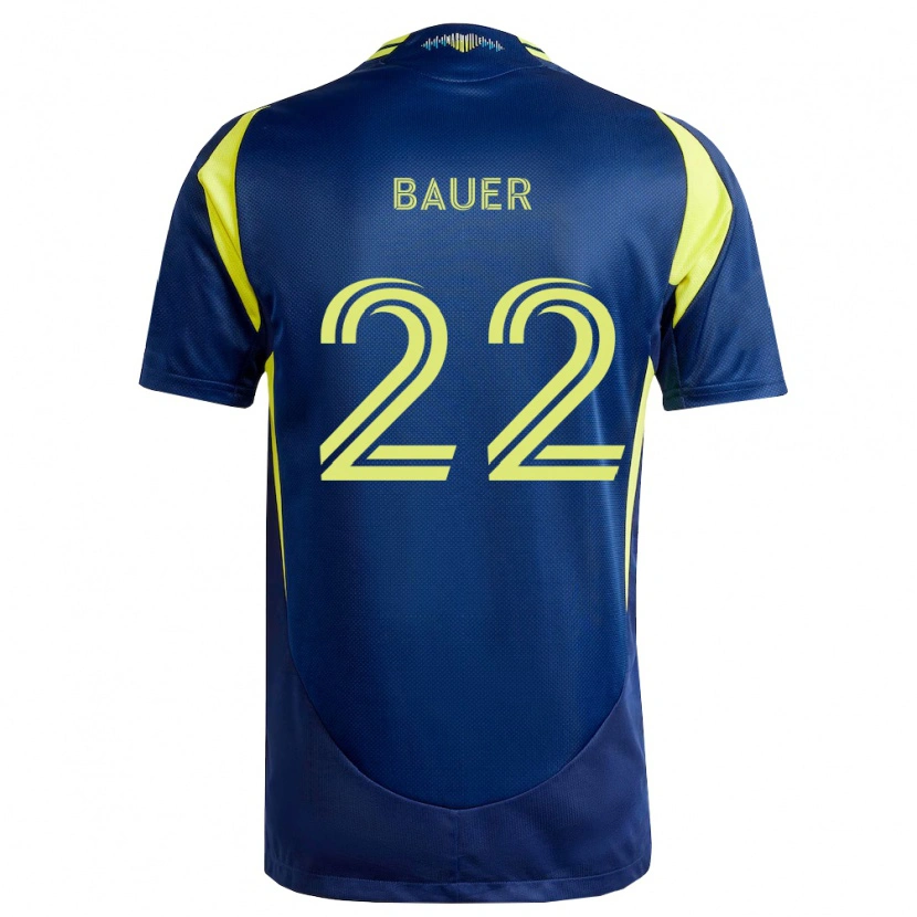 Danxen Kinderen Josh Bauer #22 Geel Marineblauw Uitshirt Uittenue 2026/27 T-Shirt